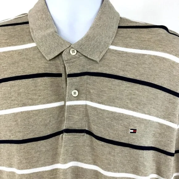 Tommy Hilfiger Striped Polo Collared Men’s Short Sleeves Shirt X-Large - Picture 3 of 12